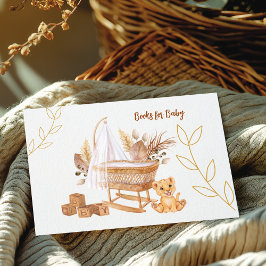 Tarjeta De Recepción Boho Bassinet Libros De Enfermería Para Juego De B