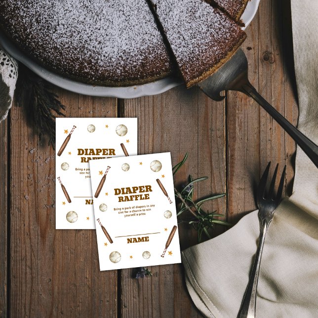 Tarjeta De Recepción Boho Batter Up Baseball Diaper Raffle Baby Shower (Boho Batter Up Baseball Diaper Raffle Baby Shower Enclosure Card)