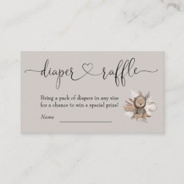 Tarjeta De Recepción Boho Bear Baby Shower Diaper Raffle