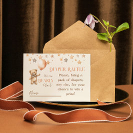 Tarjeta De Recepción Boho Bearly Wait Beige Bear Baby Shower Diaper