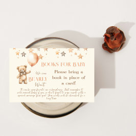 Tarjeta De Recepción Boho Bearly Wait Beige Bear Books para Baby Shower