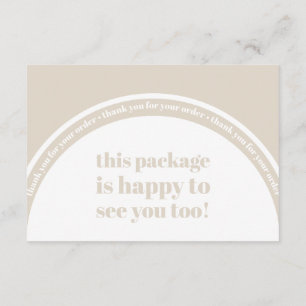 Tarjeta De Recepción Boho Beige Earth Gracias Pedir Pequeña Empresa