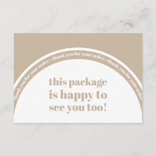 Tarjeta De Recepción Boho Beige Earth Gracias Pedir Pequeña Empresa En