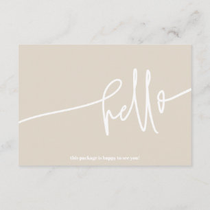 Tarjeta De Recepción Boho Beige Hola Gracias Pedir Pequeña Empresa