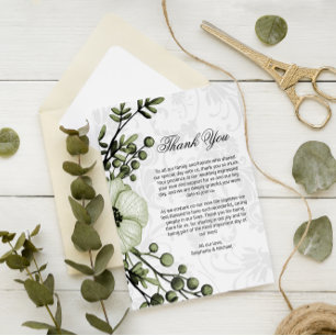 Tarjeta De Recepción Boho Berry Wreath Green Boda Gracias