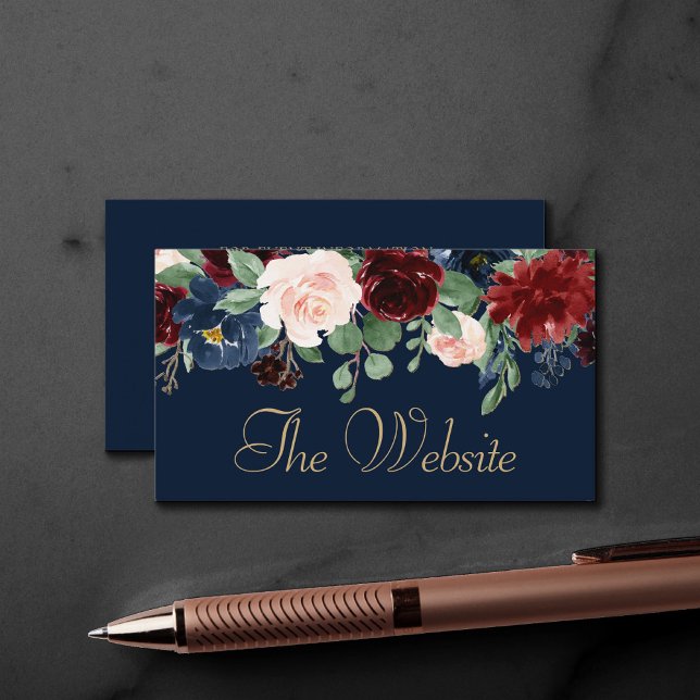 Tarjeta De Recepción Boho Blooms | Sitio web de la Marina Rústica Oscur (Subido por el creador)