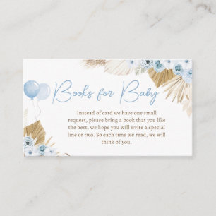 Tarjeta De Recepción Boho Blue Bear Baby Shower Boys para bebé