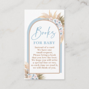 Tarjeta De Recepción Boho Blue Boy Pampas Gráficos para bebé