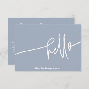 Tarjeta De Recepción Boho Blue Hello Gracias Por Pedir Pequeñas Empresa