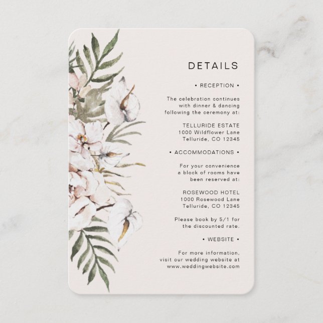 Tarjeta De Recepción Boho Boda (Anverso)