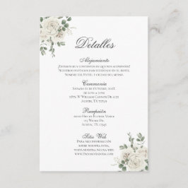 Tarjeta De Recepción Boho Bodas Españoles Detalles de la Boda