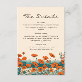 Tarjeta De Recepción Boho Bohemian Wildflower Detalles del código QR Bo