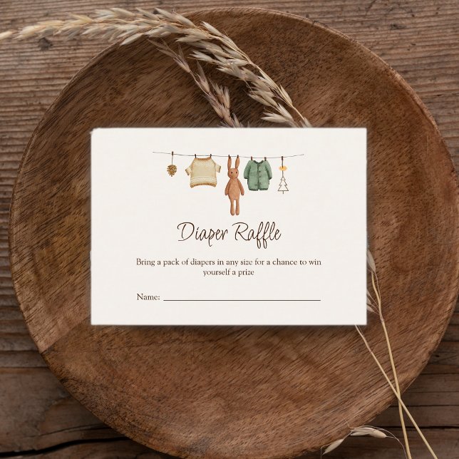 Tarjeta De Recepción Boho Boy Clothes Baby Shower Diaper Raffle (Boho Boy Clothes Baby Shower Diaper Raffle Enclosure Card)