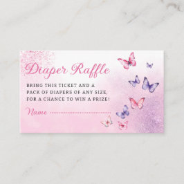Tarjeta De Recepción Boho Butterfly Baby Shower Diaper Raffle Ticket