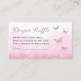 Tarjeta De Recepción Boho Butterfly Baby Shower Diaper Raffle Ticket