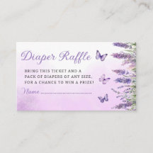 Boho Butterfly Baby Shower Diaper Raffle Ticket