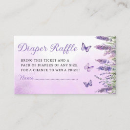 Tarjeta De Recepción Boho Butterfly Baby Shower Diaper Raffle Ticket