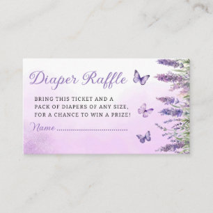 Tarjeta De Recepción Boho Butterfly Baby Shower Diaper Raffle Ticket