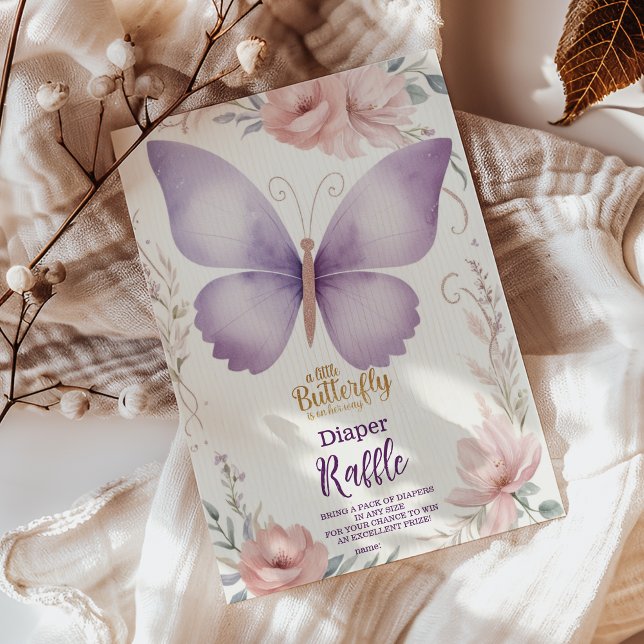 Tarjeta De Recepción Boho Butterfly Diapper Raffle (Subido por el creador)