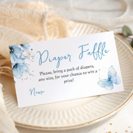 Tarjeta De Recepción Boho Butterfly Floral Blue Boy Baby Shower Diaper