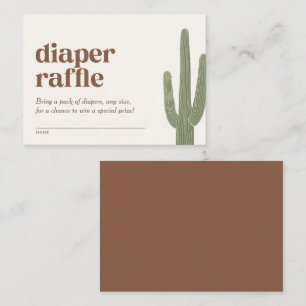 Tarjeta De Recepción Boho Cactus Desert Baby Shower Diaper Raffle