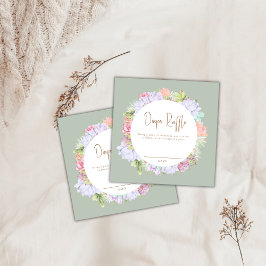 Tarjeta De Recepción Boho Cactus Desert Diaper Raffle Baby Shower