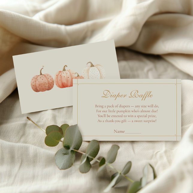 Tarjeta De Recepción Boho Cae Polka Dot Pumpkins Diaper Raffle (Subido por el creador)