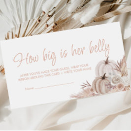 Tarjeta De Recepción Boho Calabaza Baby Shower ¿Qué Tan Grande Es Su Ta