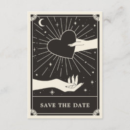 Tarjeta De Recepción Boho Celestial Tarot Wedding Save the Date Card
