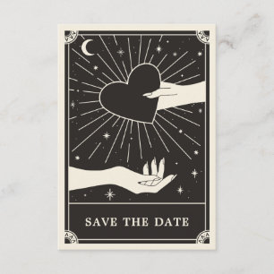 Tarjeta De Recepción Boho Celestial Tarot Wedding Save the Date Card