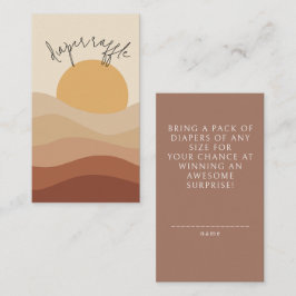 Tarjeta De Recepción Boho Chic Desert Earthy Baby Shower Diaper Raffle