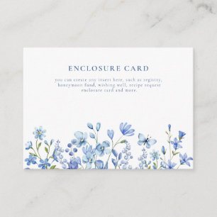 Tarjeta De Recepción Boho Chic Flor Silvestre Azul Polvoriento
