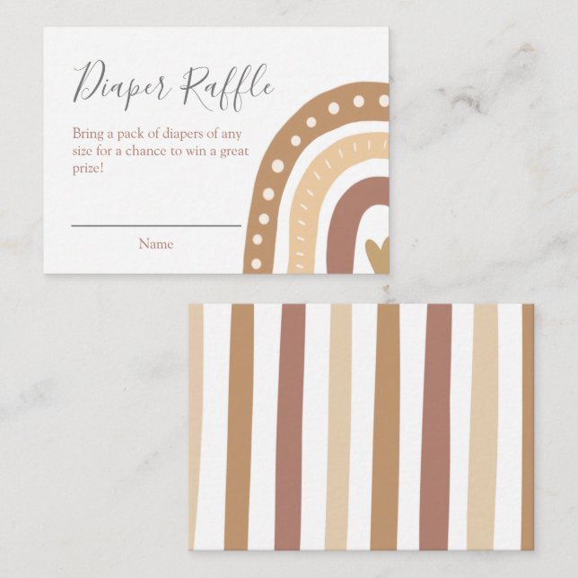 Tarjeta De Recepción Boho Chica arcoiris o niño Baby Shower Diaper Raff (Anverso / Reverso)