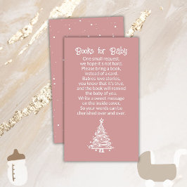 Tarjeta De Recepción Boho Chica rosado de árbol de Navidad Libros para