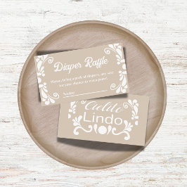 Tarjeta De Recepción Boho Cielito Lindo México Baby Shower Diaper