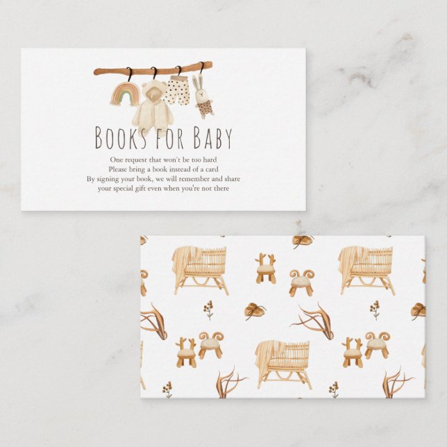 Tarjeta De Recepción Boho Clotheline Baby Shower Boys for Baby (Anverso / Reverso)