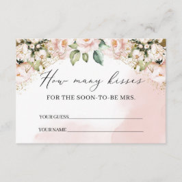 Tarjeta De Recepción Boho color rosa dorado floral rosado cuántas tarje