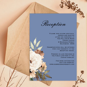 Tarjeta De Recepción Boho Country Wedding Dusty Blue Reception