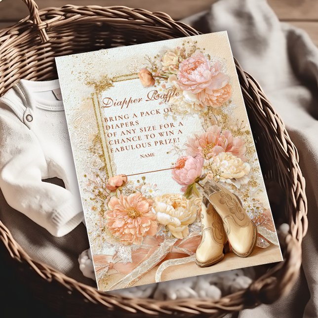 Tarjeta De Recepción Boho Cowgirl Western Diapper Raffle (Subido por el creador)