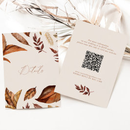Tarjeta De Recepción Boho Cream & Terracotta deja Boda de código QR