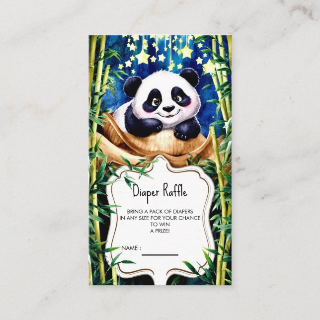 Tarjeta De Recepción Boho Cute Baby Panda Baby Shower (Anverso)