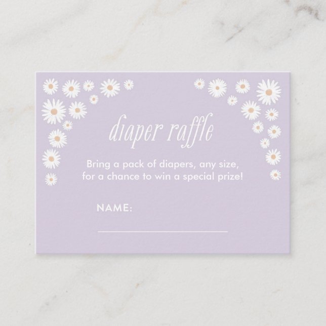 Tarjeta De Recepción Boho Daisy Baby Shower Diaper Ticket (Anverso)