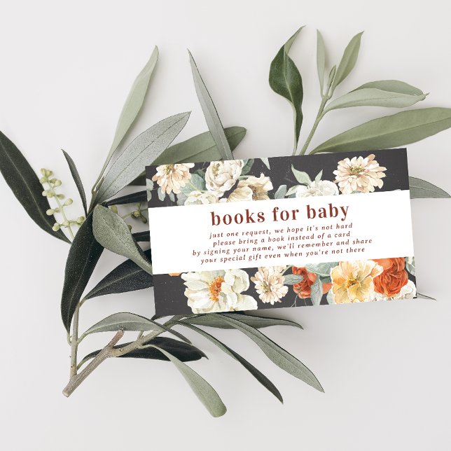 Tarjeta De Recepción Boho Dark Floral Greeneration Botanical Book Reque (Subido por el creador)
