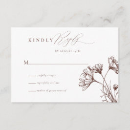 Tarjeta De Recepción Boho de Flor Silvestre Boho Moda Wedding RSVP