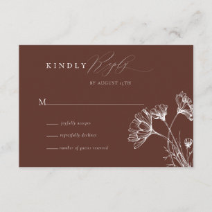 Tarjeta De Recepción Boho de Flor Silvestre Boho Moda Wedding RSVP
