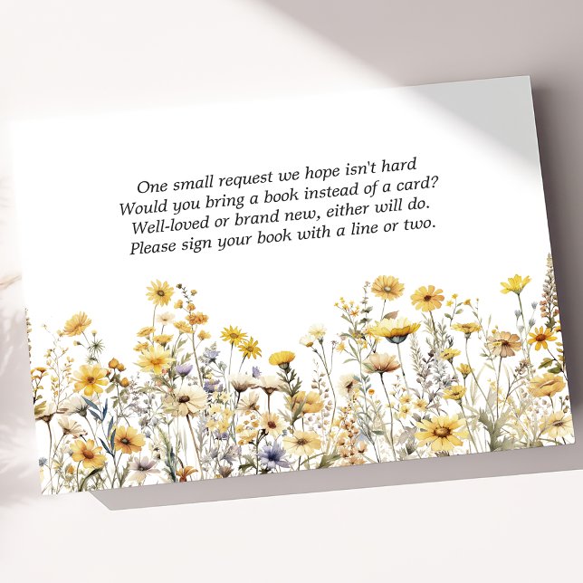 Tarjeta De Recepción Boho de Flores Silvestres Amarillas Cuadros De Agu (Subido por el creador)