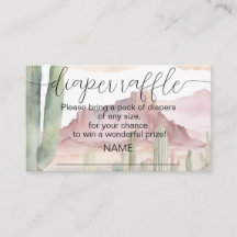 Boho Desert Cactus Diaper Raffle Baby Shower