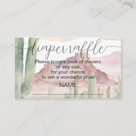 Tarjeta De Recepción Boho Desert Cactus Diaper Raffle Baby Shower
