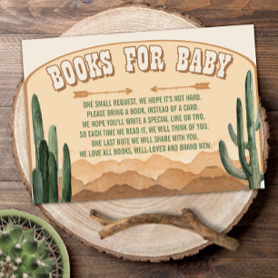 Tarjeta De Recepción Boho Desert Cactus libros de vaqueros occidentales