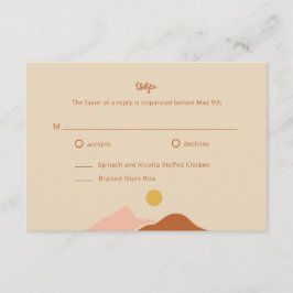 Tarjeta De Recepción Boho Desert Simple Wedding RSVP